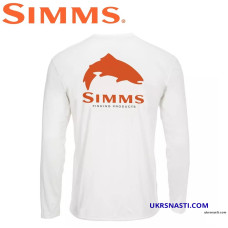 Блуза Simms Solar-Tech Tee Trout Logo White размер L